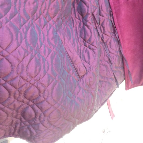 Burgundy trend! Vtg Danier quilted genuine suede reversible coat - Picture 10 of 15